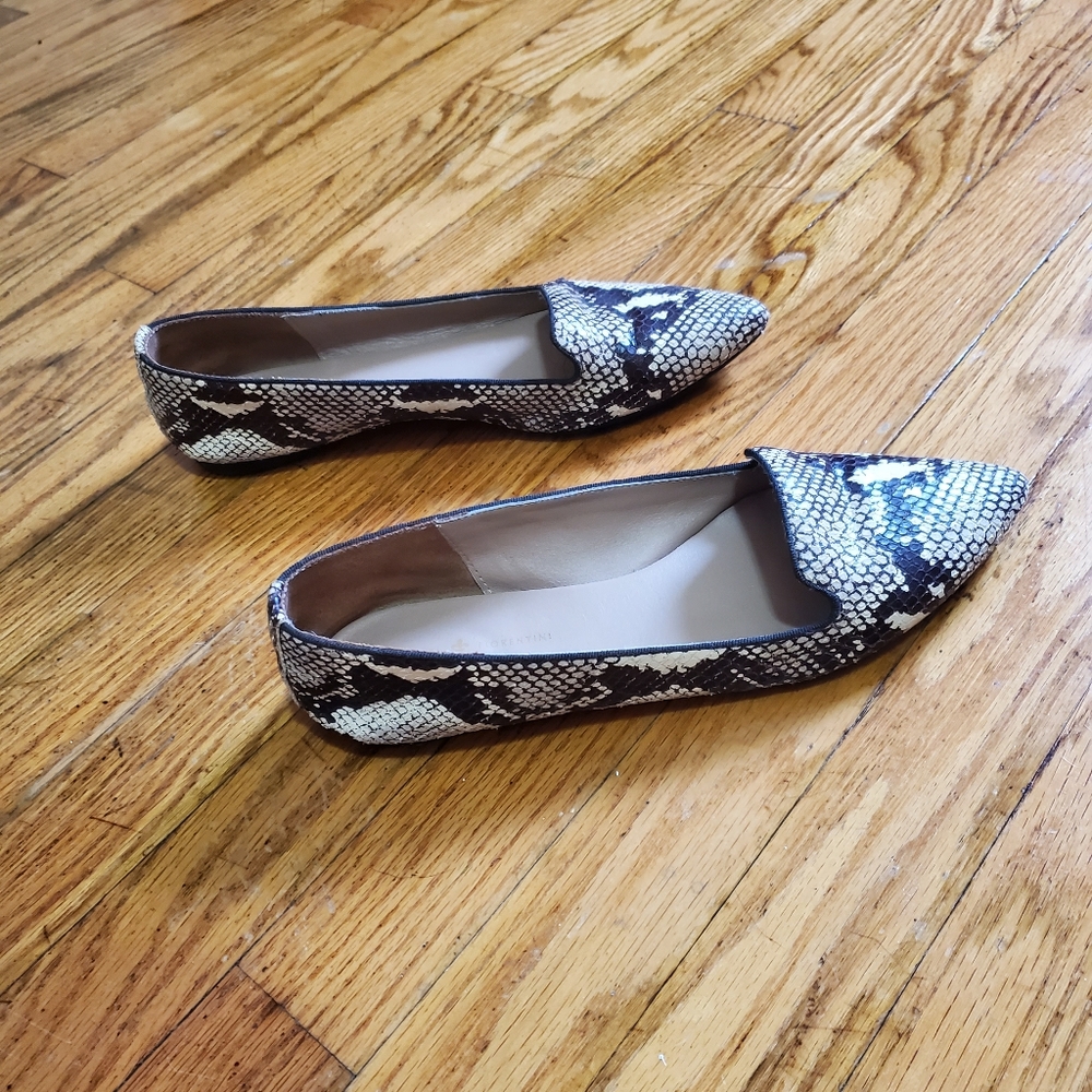 Mercanti Fiorentini Python Snake Skin Loafer Flats